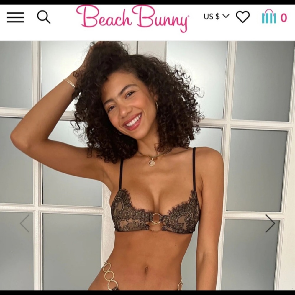 Beach Bunny black lace top only. Size XL. All tags removed. Like new. - Picture 2 of 5